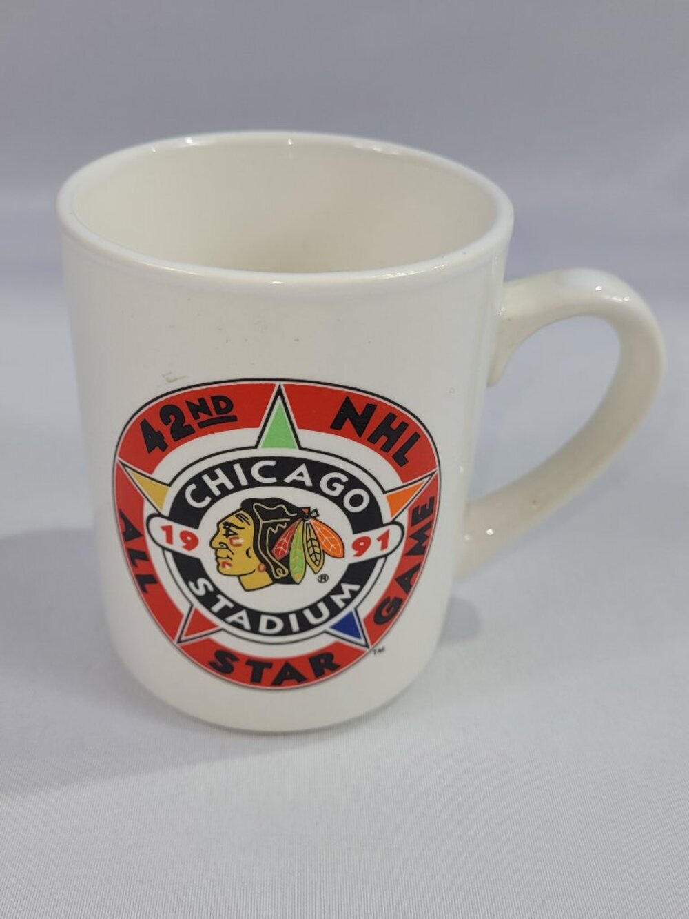 NHL 42nd All Star Game Chicago Stadium 1991 Vintage Coffee Mug White Ceramic Cup